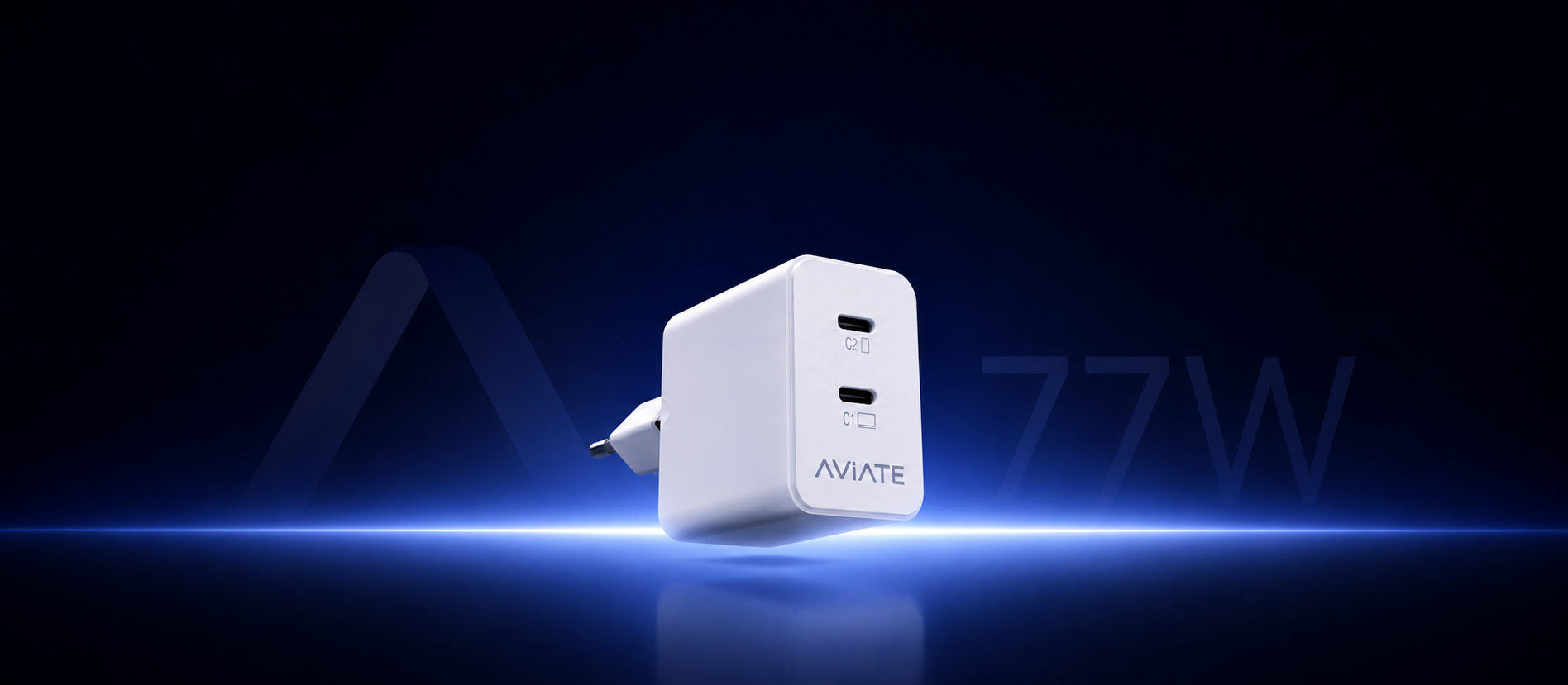 77W GaN Dual USB-C Charger