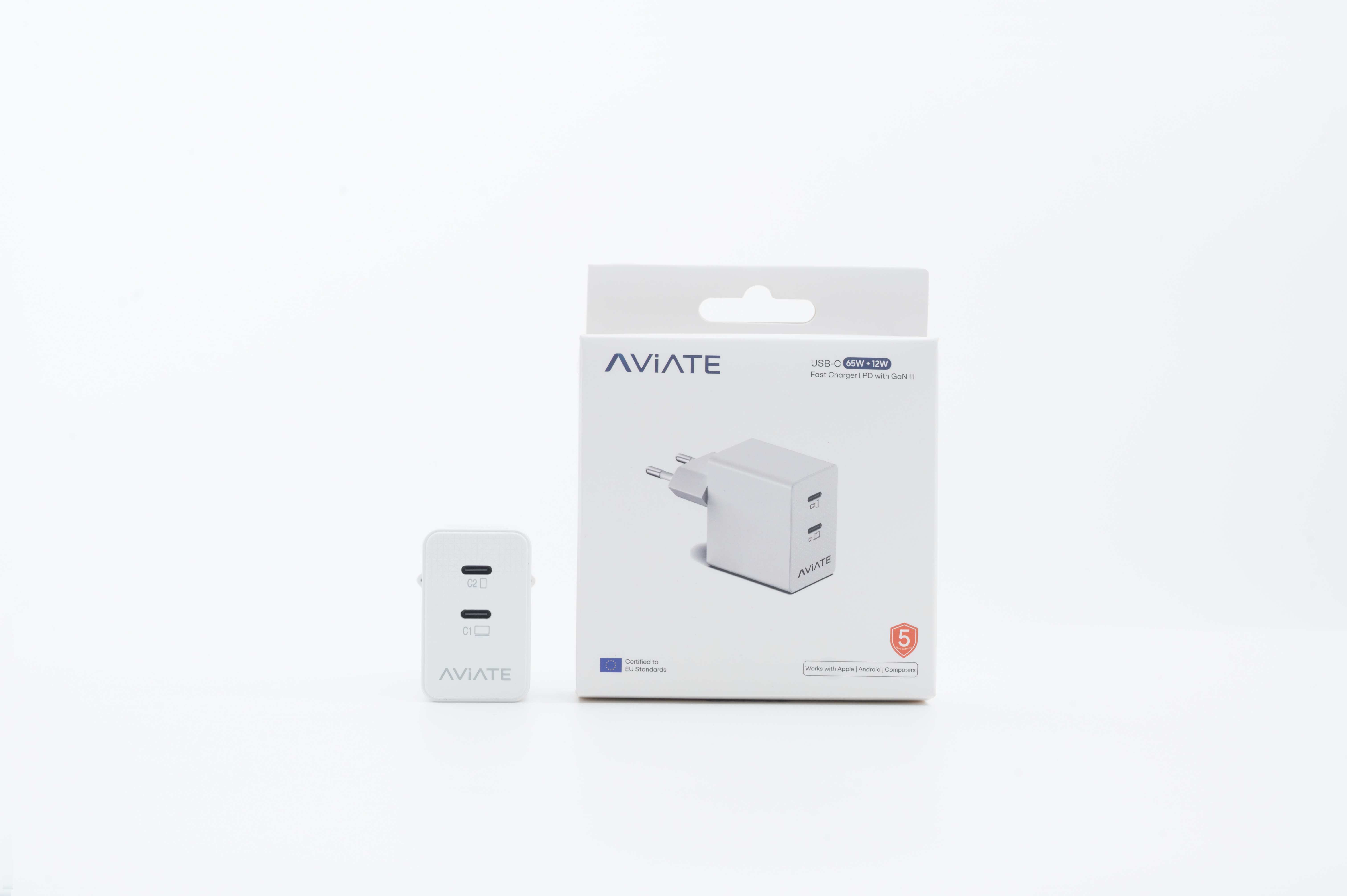77W GaN Dual USB-C Charger