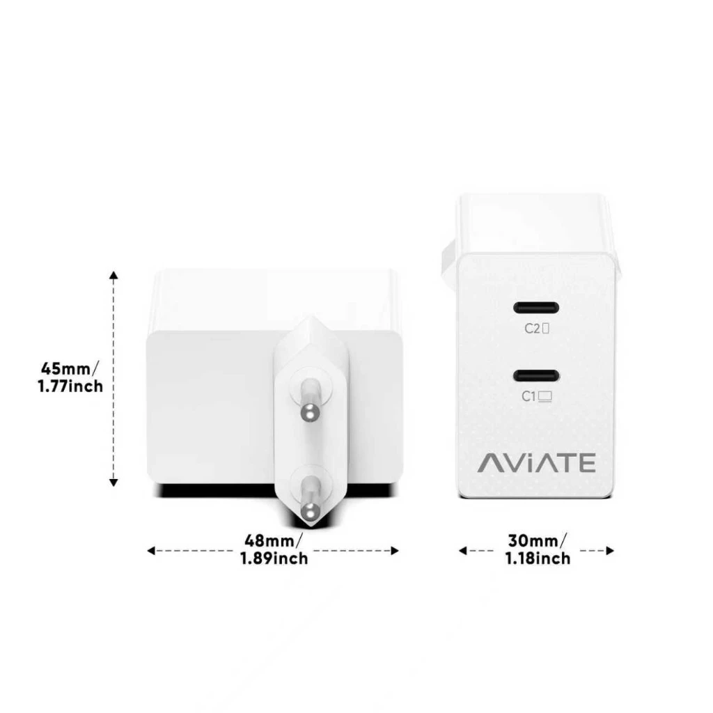 77W GaN Dual USB-C Charger